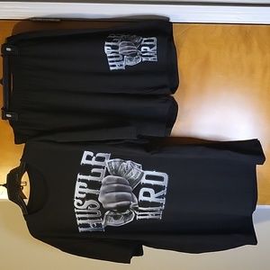 Mens Black 2-Piece "Hustle Hard" Shorts Set